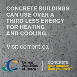 Concrete buildings can use over a third less energy for heating and cooling. Visit cement.ca | Concrete, even smarter than you think