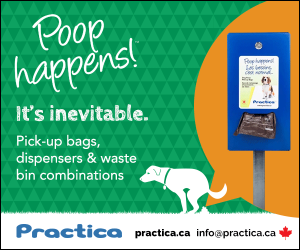 Poop happens! Pick-up bag dispensers & waste bin combos from Practica