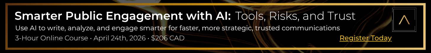 Online Course: Smarter Public Engagement with AI | Register Today »